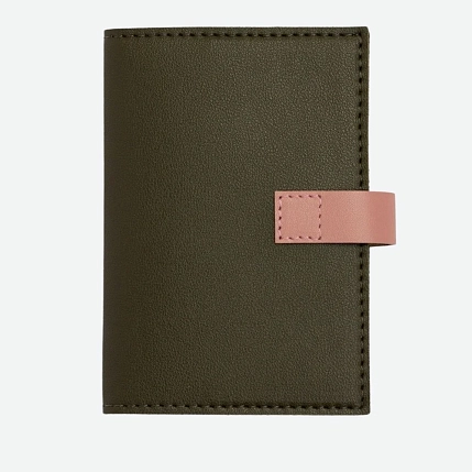 Обложка органайзер для документов с ремешком Kokosina bags, искусственная, хаки, фото 3.