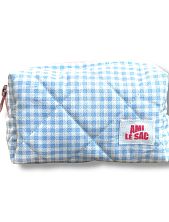 Косметичка ручной работы «Bebesss», голубая клетка