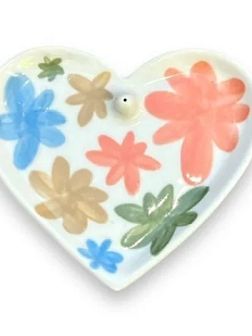 Подставка для благовоний «Сердце с цветочками», керамика