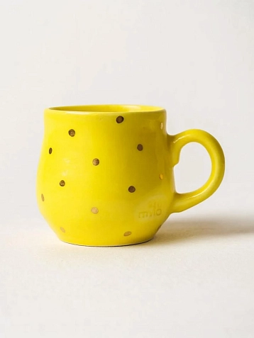 Кружка ручной работы Тата вытворяет/NF ceramics «Тревожный сырок», желтая, керамика, 400 мл, фото 2.