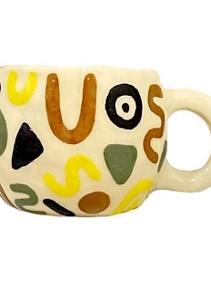 Кружка ручной работы Малёма с росписью «Абстракция», жёлто-коричневая, керамика, 250 мл