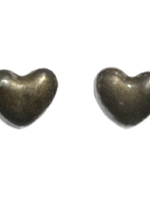 Серёжки-гвоздики КерамЕлКа «Сердечки металлик», керамика