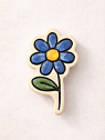 Брошь ручной работы Elizabeth Madar Синий цветок, керамика, превью фото 1