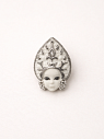 Брошь ручной работы Bulygin «Кокошник», бело-серебристая, фарфор, превью фото 2