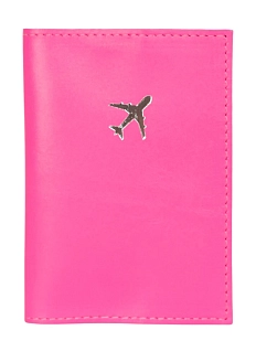 Обложка для паспорта с самолётом Kokosina bags, натуральная кожа, розовый