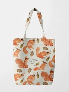 Сумка шоппер Забористый текстиль «Белки», хлопок