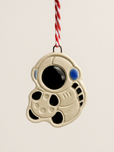 Игрушка на ёлку «Космонавт с луной», керамика