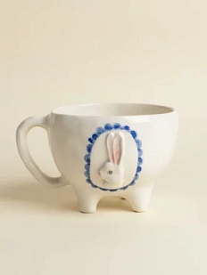 Кружка ручной работы на ножках Быкова керамика «Зайчик», керамика, 250 мл