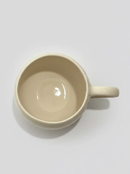 Кружка ручной работы Катя Вебер «Ешь молись **ись», белая, полуфарфор, 250 мл, фото 4.