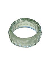 Кольцо Керко стеклянное серо-зелёное с пупырышками
