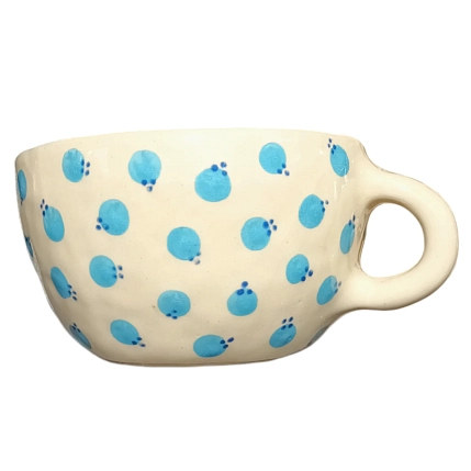 Кружка ручной работы Малёма с росписью Голубика, керамика, 300 мл, фото 1.