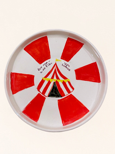 Тарелка ручной работы "Цирк", керамика, 19 см