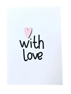 Открытка ВОЕ с деревянными элементами «With love», открывающаяся