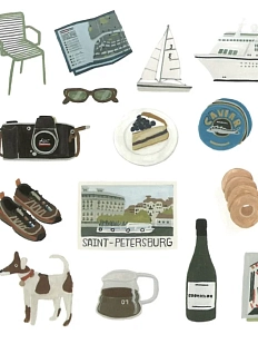 Стикерпак «Стиль Петербурга, пальтишко»