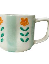 Кружка ручной работы в мятную полоску, полуфарфор, 250 мл