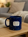 Кружка ручной работы Тата вытворяет/NF ceramics «Как жаль, что мне po**y», синяя, керамика, 400 мл, превью фото 4