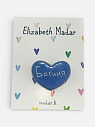 Брошь ручной работы Elizabeth Madar сердечко «Богиня», голубая, керамика, превью фото 3