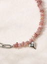 Цепь Мигетт  «Сердечко»  с розовым кварцем и подвеской, превью фото 1
