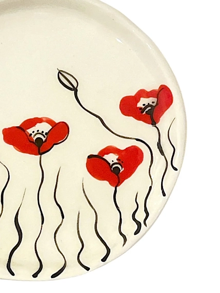 Тарелка ручной работы Татко керамика «Маки», керамика, 15 см, фото 2.