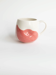 Кружка ручной работы мятая «Розовый мрамор», керамика, 250 мл