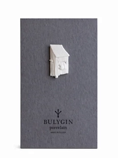 Брошь ручной работы Фарфор Булыгина «Брейгель», белая