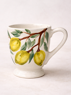 Кружка ручной работы классика «Лимоны», керамика, 250 мл