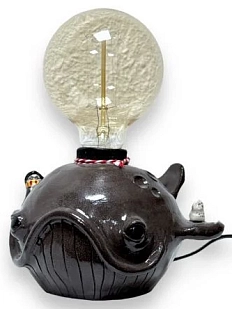 Лампа ручной работы «Кит с Гарри Поттером», керамика