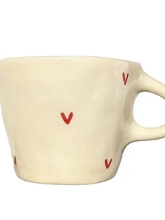 Чашка для чая ручной работы Сердечки, керамика, 250 мл