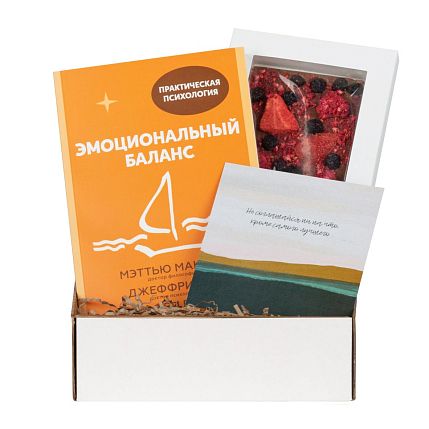 Подарочный набор с книгой «Эмоциональный баланс» и шоколадом, фото 1.