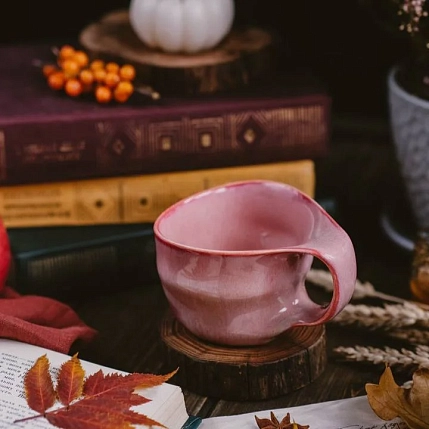 Кружка ручной работы Цветок Фригг VELES «Поцелуй Арвен», фарфор, 250 мл, фото 2.