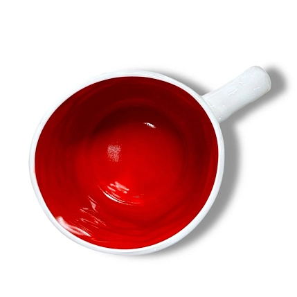 Кружка ручной работы Ким керамика с росписью Лягушка в жабо с сердечками, фарфор, 350 мл, фото 4.