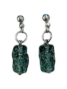 Серьги-гвоздики Керко «Набережная реки Мойки» с пупырышками, стекло