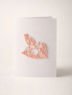 Открывающаяся открытка DARI DARI «Лошадка-качалка» с фигурным элементом, розовая