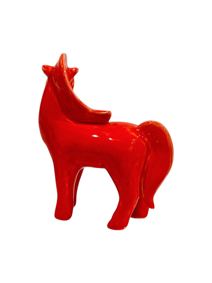 Статуэтка керамическая ручной работы «Конь», красная, фото 2.