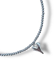 Чокер Мигетт «Сердце» из мелкого гематита с подвеской