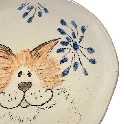 Тарелка ручной работы Правильная посуда «Пёсик в цветах», керамика, 15 см, фото 2.