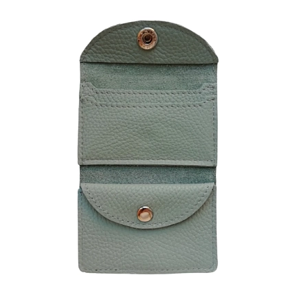 Cкладной кошелек-визитница ручной работы, Kokosina bags, натуральная кожа, зелёный, фото 3.