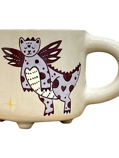 Кружка ручной работы Звер «Дракон», деколь, сиреневая, керамика, 350 мл