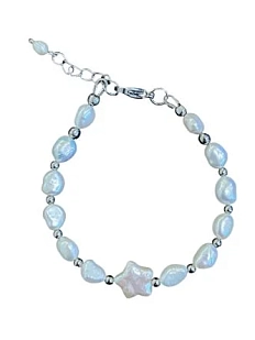 Браслет из белого жемчуга cо звездой «Andromeda»