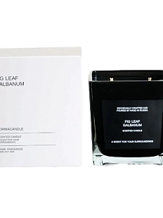 Свеча куб в черном стекле «Зеленый лист инжира и гальбанум»