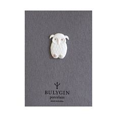 Брошь ручной работы Bulygin «Сова», бело-серебристая, фарфор