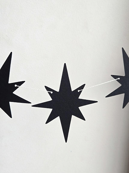 Гирлянда Адастра «Звезды», черная, картон, 240 г/м², фото 1.