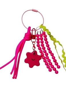 Обвес брелок «Цветочек-смайлик», фуксия