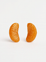 Серьги-гвоздики «Дольки мандарина», полимерная глина, превью фото 1