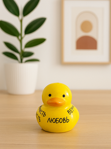 Керамическая фигурка Уточка с надписями, фото 3.