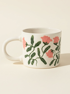 Кружка ручной работы «Розовые цветочки», керамика, 250 мл