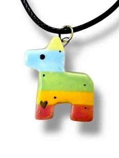 Подвеска ручной работы с пиньятой, разноцветный, керамика