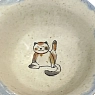 Блюдце ручной работы Керемет «Сидячий котик», голубое, керамика, 12 см, превью фото 2