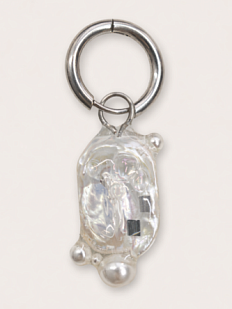 Моносерьга «Пузырики», полимерная глина, прозрачная