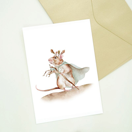 Открытка Наталья Филипович с мышкой «Лесной король», А6, фото 2.